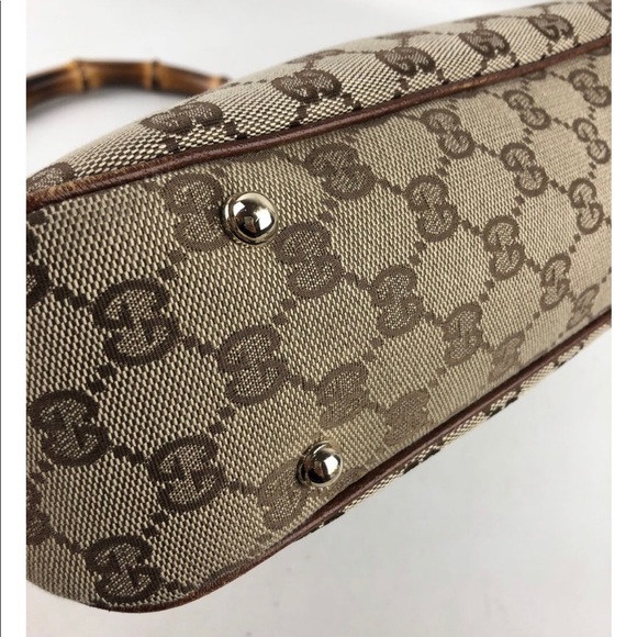 Authentic Gucci monogram bamboo handle bag - Picture 4 of 8